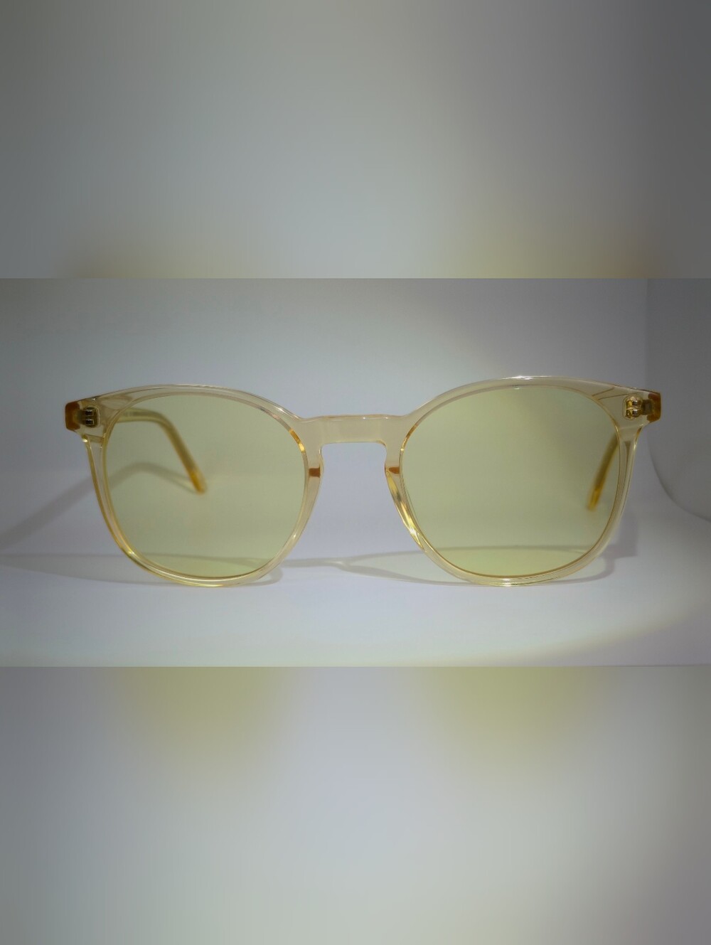 Safari. Yellow Transparent Round Eyewear.